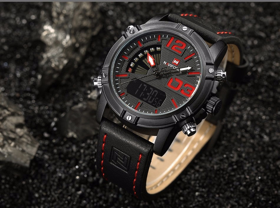 Double movement waterproof electronic watch - Nyaabs