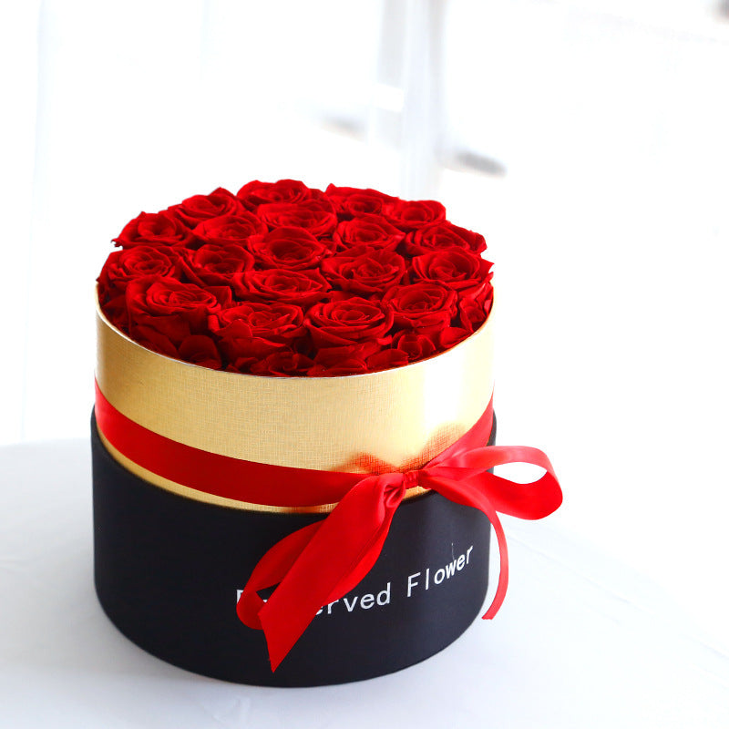 Eternal Roses In Box Preserved Real Rose Flowers With Box Set Valentines Day Gift Romantic Artificial Flowers - Nyaabs