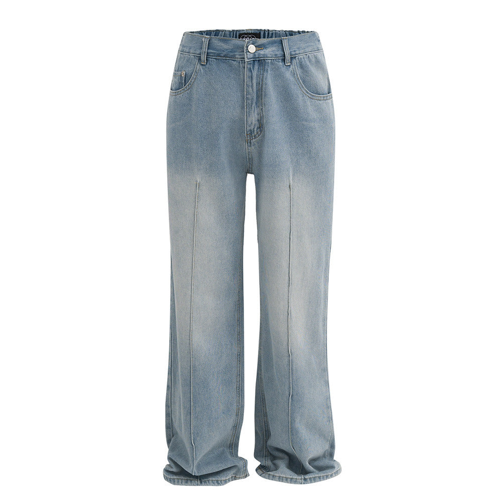 Washed And Faded Denim Trousers Men's Fashion - Nyaabs