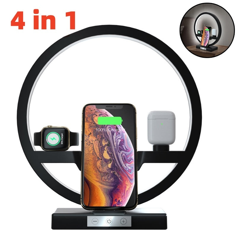 Wireless Charger Stand Table Lamp Touch Switch 10W Charger For Apple Watch Cell Phones Headphones nyaabs.com