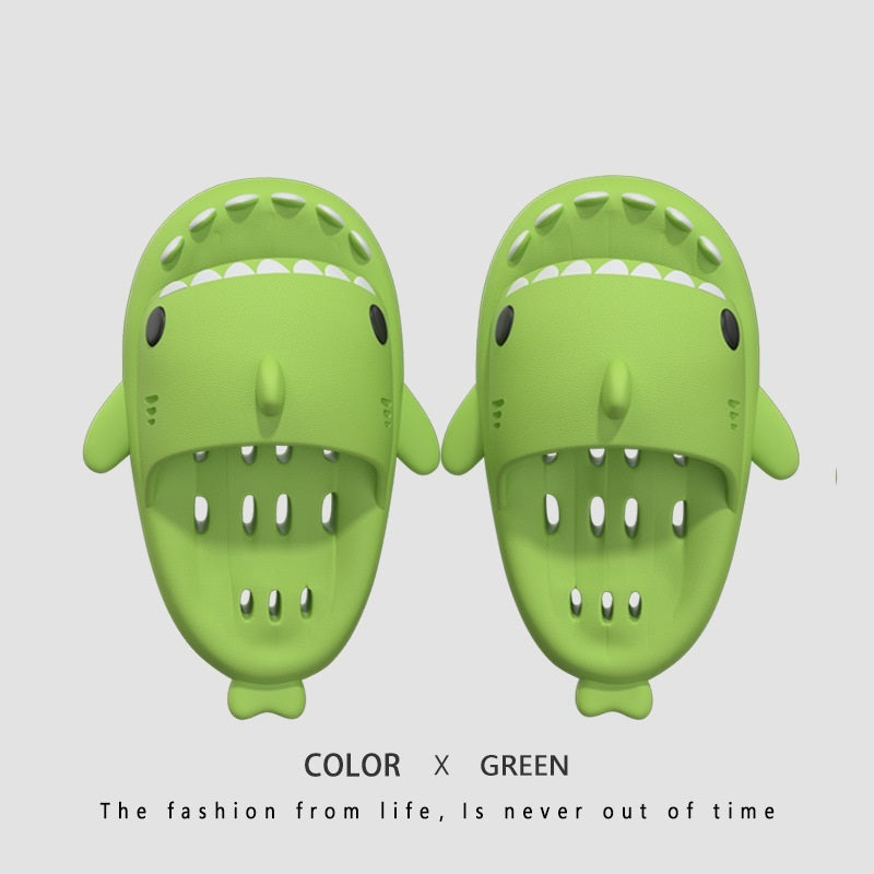 Shark Slippers With Drain Holes Shower Shoes For Women Quick Drying Eva Pool Shark Slides Beach Sandals With Drain Holes - Nyaabs