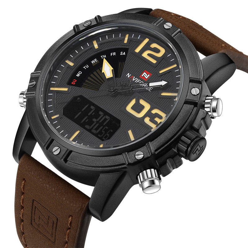 Double movement waterproof electronic watch - Nyaabs