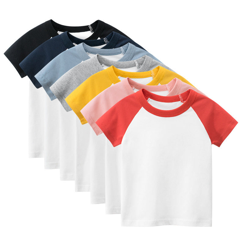 Children's Short Sleeve T-shirt Solid Color Advertising Shirt - Nyaabs