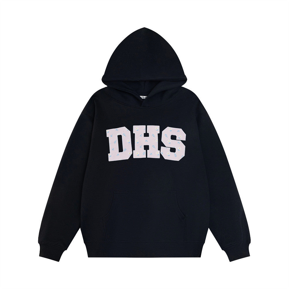 Letter Patch Embroidered Hoodie - Nyaabs