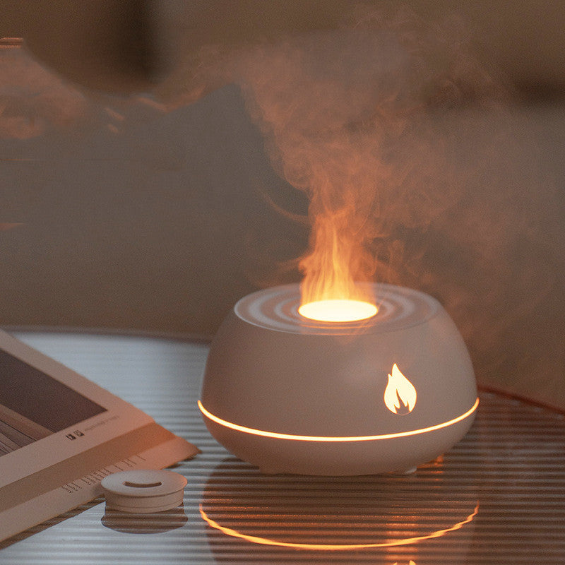 Flame Humidifier Aromatherapy Diffuser 7 Colors Light Home Air Humidifier 130ML USB Room Fragrance Essential Oil Diffuser nyaabs.com