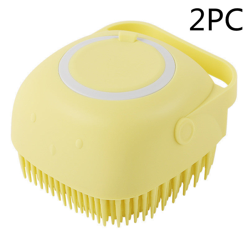 Silicone Dog Bath Massage Gloves Brush Pet Cat Bathroom Cleaning Tool Comb Brush For Dog Can Pour Shampoo Dog Grooming Supplies nyaabs.com