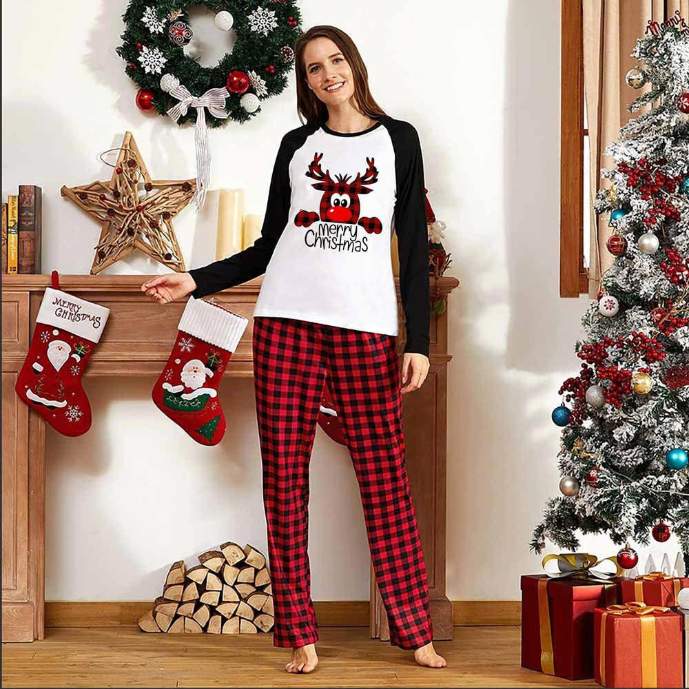 Family Christmas Pajamas Matching Sets Christmas Sleepwear Parent-Child Pjs Outfit For Christmas Holiday Xmas Party - Nyaabs