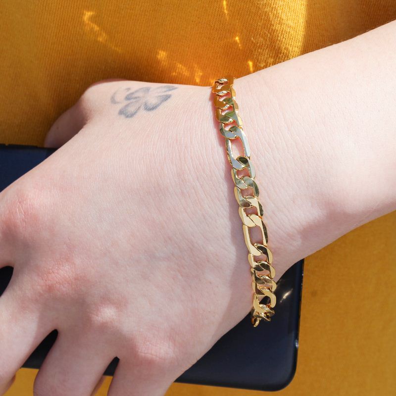 Gold-plated brass bracelet for men - Nyaabs