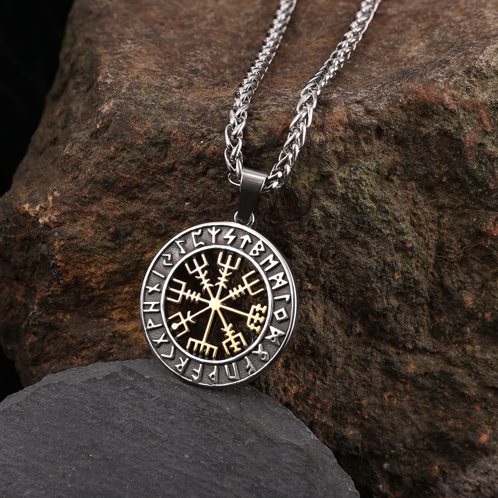 Lun Rune Pendant Necklace Men - Nyaabs