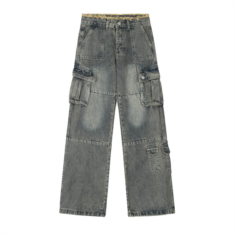 Distressed Washed Denim Overalls Men's Niche - Nyaabs