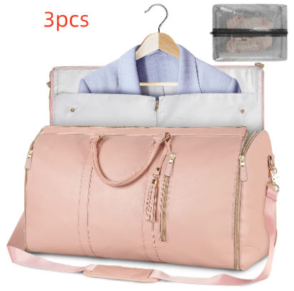 Large Capacity Travel Duffle Bag Women's Handbag Folding Suit Bag Waterproof Clothes Totes - Nyaabs