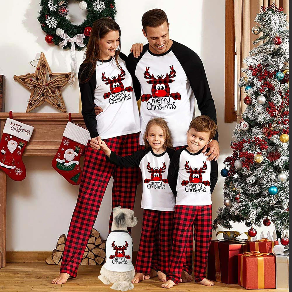 Family Christmas Pajamas Matching Sets Christmas Sleepwear Parent-Child Pjs Outfit For Christmas Holiday Xmas Party - Nyaabs