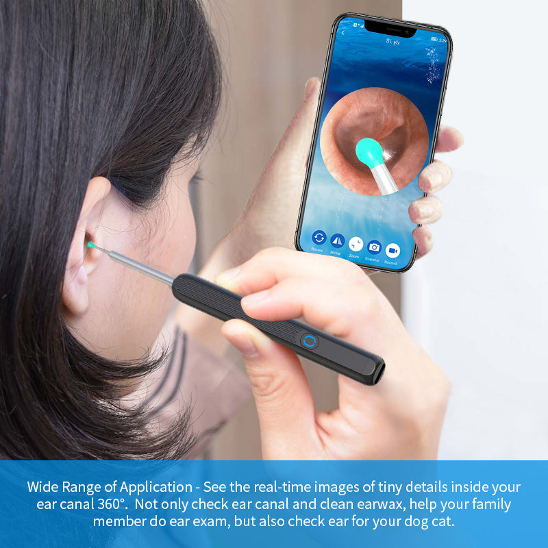 NE3 Ear Cleaner Otoscope Ear Wax Removal Tool With Camera LED Light Wireless Ear Endoscope Ear Cleaning Kit For I-phone nyaabs.com