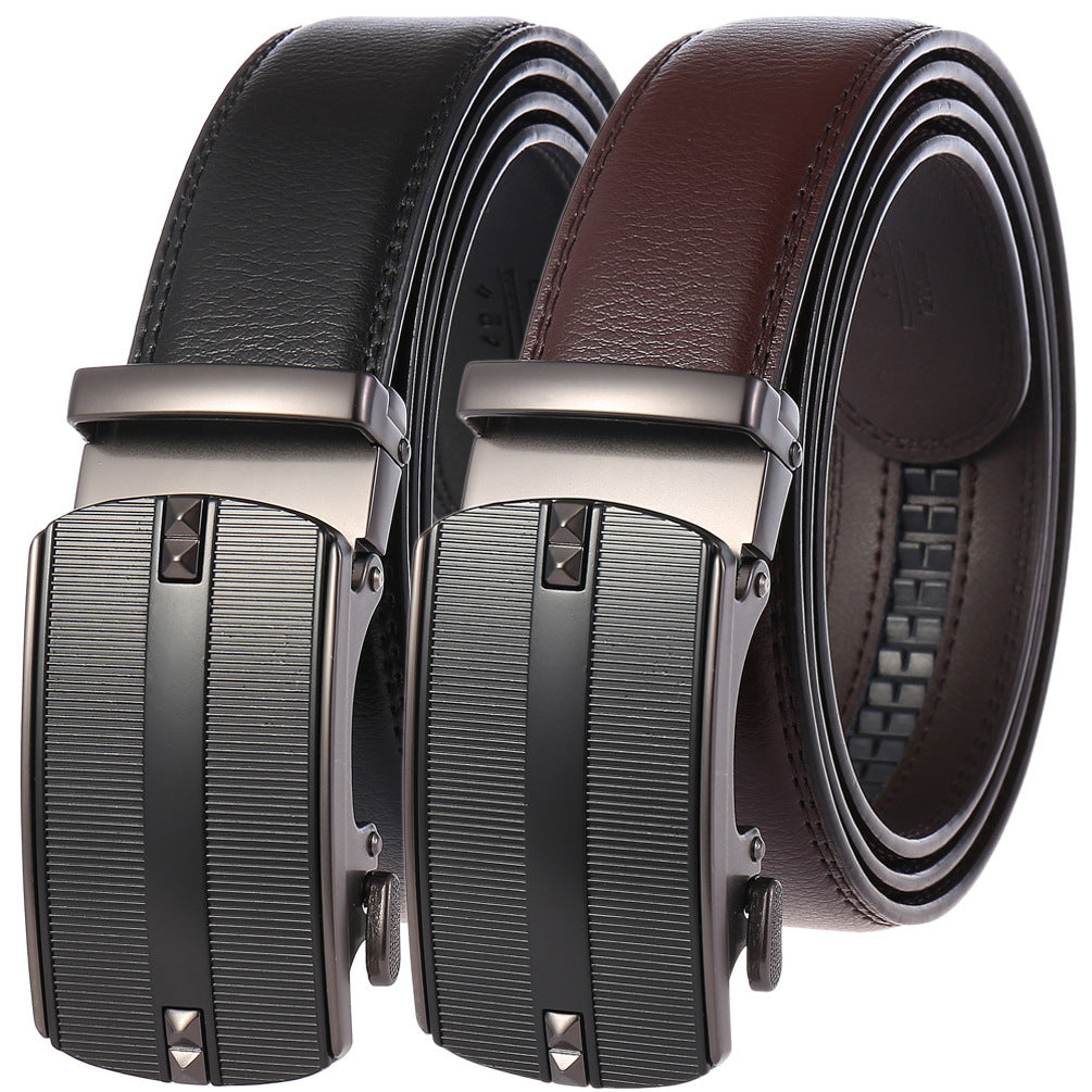 Automatic Buckle Belt Men's Two-layer Cowhide - Nyaabs