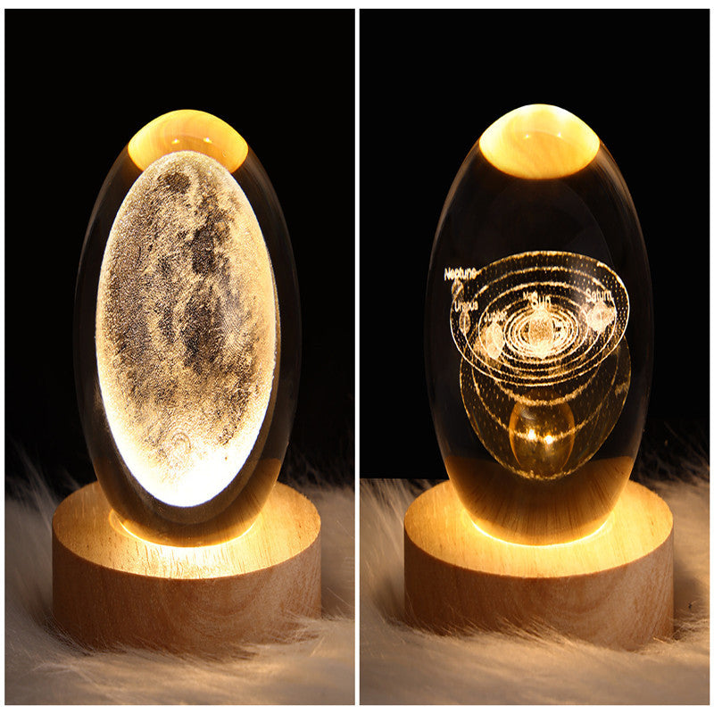 LED Night Light Galaxy Crystal Ball Table Lamp 3D Planet Moon Lamp Bedroom Home Decor For Kids Party Children Birthday Gifts nyaabs.com