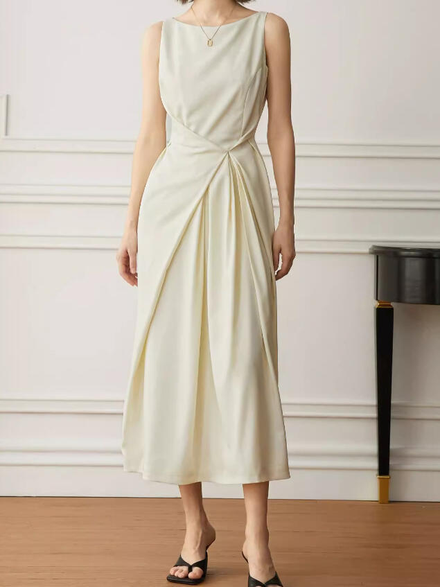 Elegant Sleeveless Pleated Dress nyaabs.com