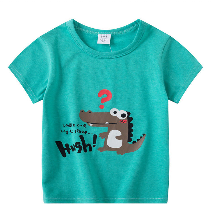 Children's Short Sleeve Boys And Girls T-shirt Cartoon Half Sleeve Top - Nyaabs