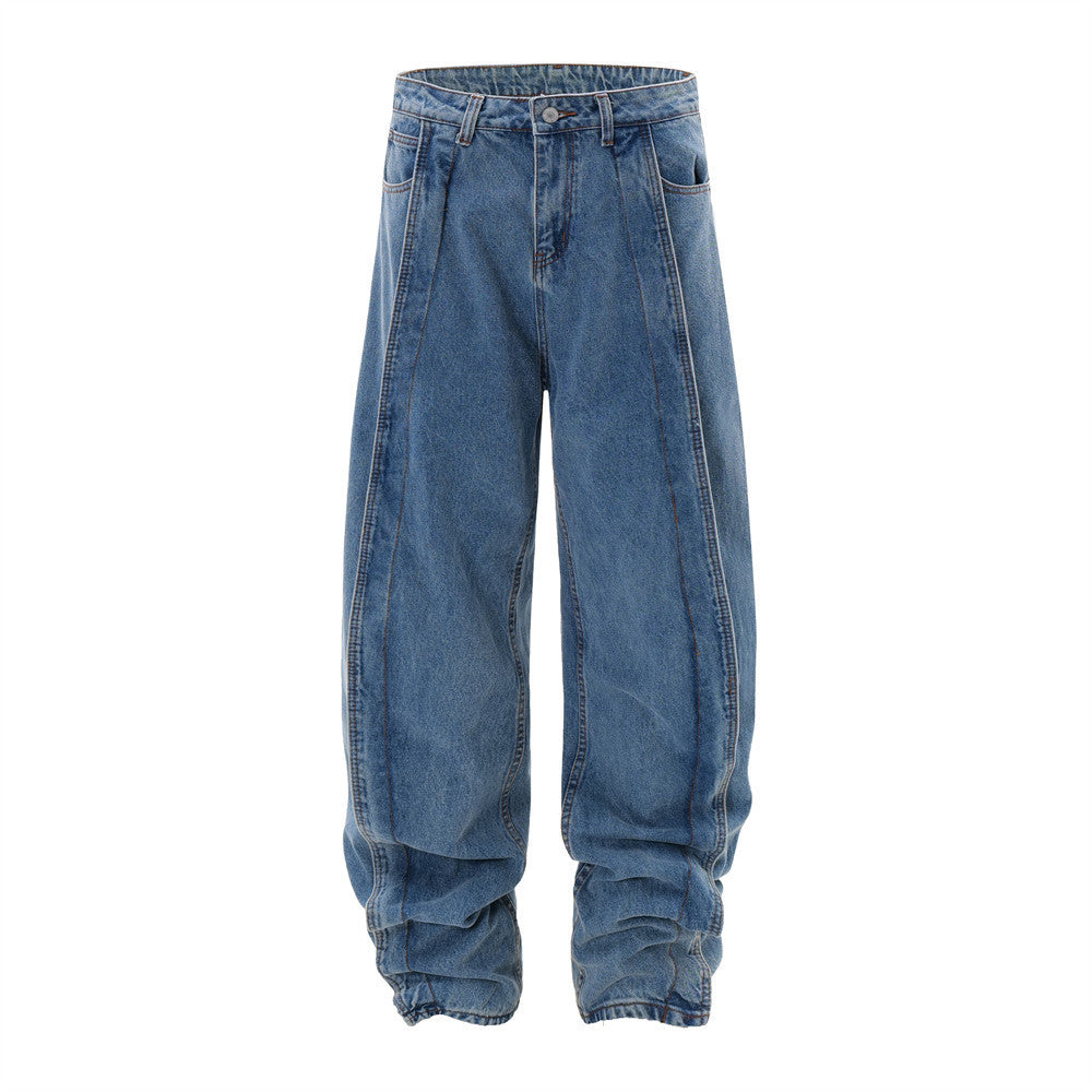 Men's American High Street Retro Washed Jeans - Nyaabs