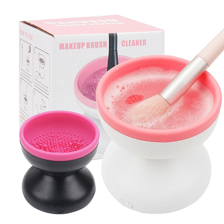 Electric Makeup Brush Cleaner Machine Portable Automatic USB Cosmetic Brush Cleaner Tools For All Size Beauty Makeup Brushes Set - Nyaabs