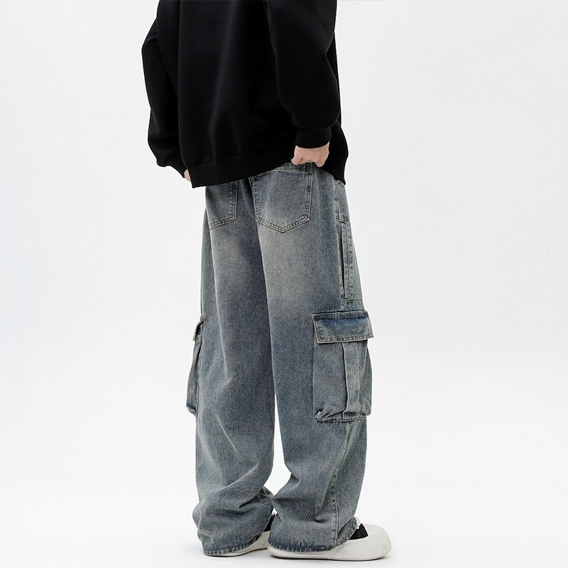 Men's Retro Loose Wide-leg Straight Pants - Nyaabs