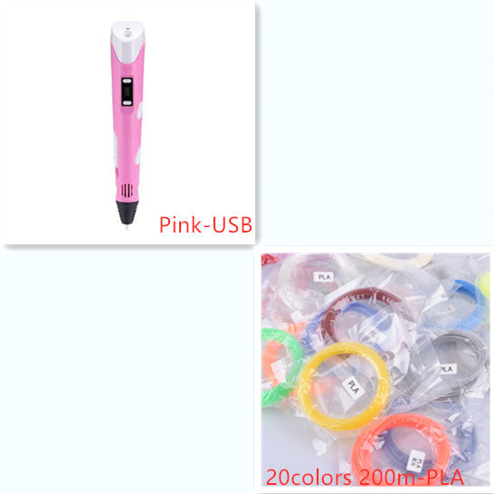 3D print pen 3D pen two generation graffiti 3D stereoscopic paintbrush children puzzle painting toys nyaabs.com