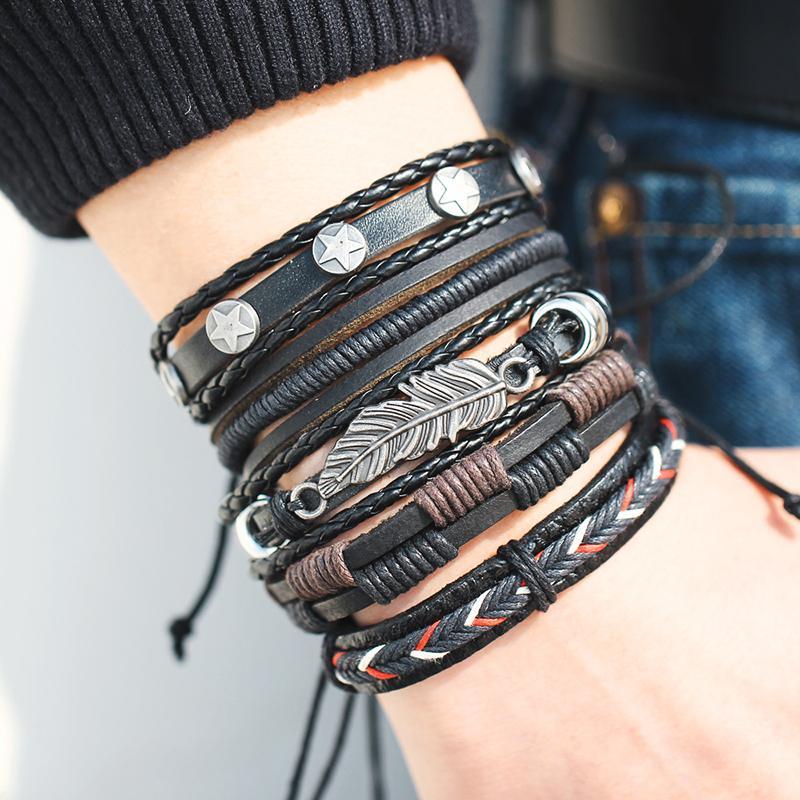 Multilayer Leather Bracelet  For Men - Nyaabs