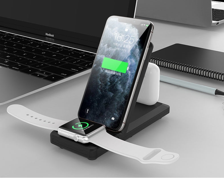 Folding three-in-one multifunctional wireless charger - Nyaabs