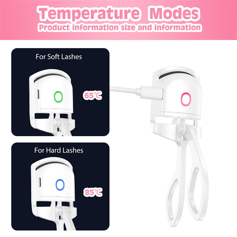 Heated Eyelash Curler Electric Temperature Control Mini Eyelash Curler Electric Portable Charging nyaabs.com