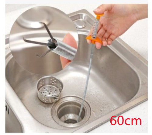 60CM Sewer Dredger Spring Pipe Dredging Tool Household Hair Cleaner Drain Clog Remover Cleaning Tools Household For Kitchen Sink Kitchen Gadgets - Nyaabs