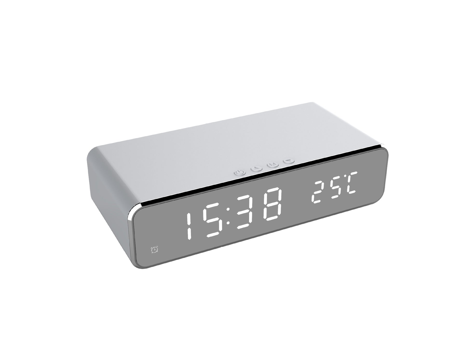 LED Electric Alarm Clock With Wireless Charger Desktop Digital Despertador Thermometer Clock HD Mirror Clock Watch Table Decor - Nyaabs