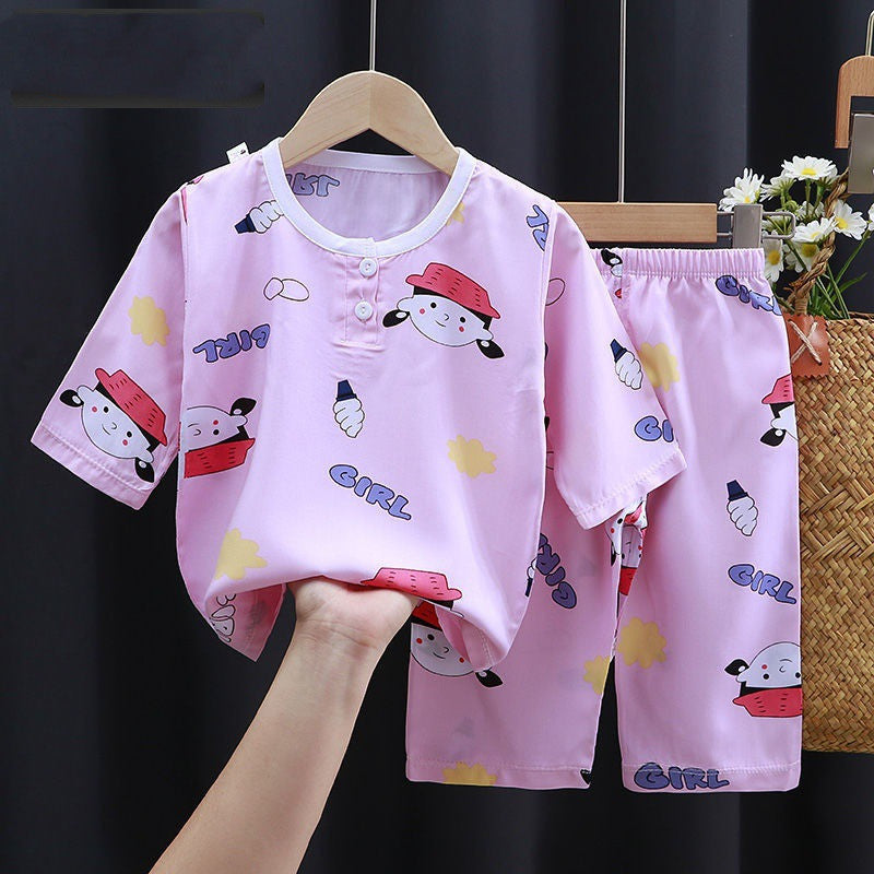 Summer Clothes Cotton Silk Air-conditioning Clothes Baby Clothes - Nyaabs