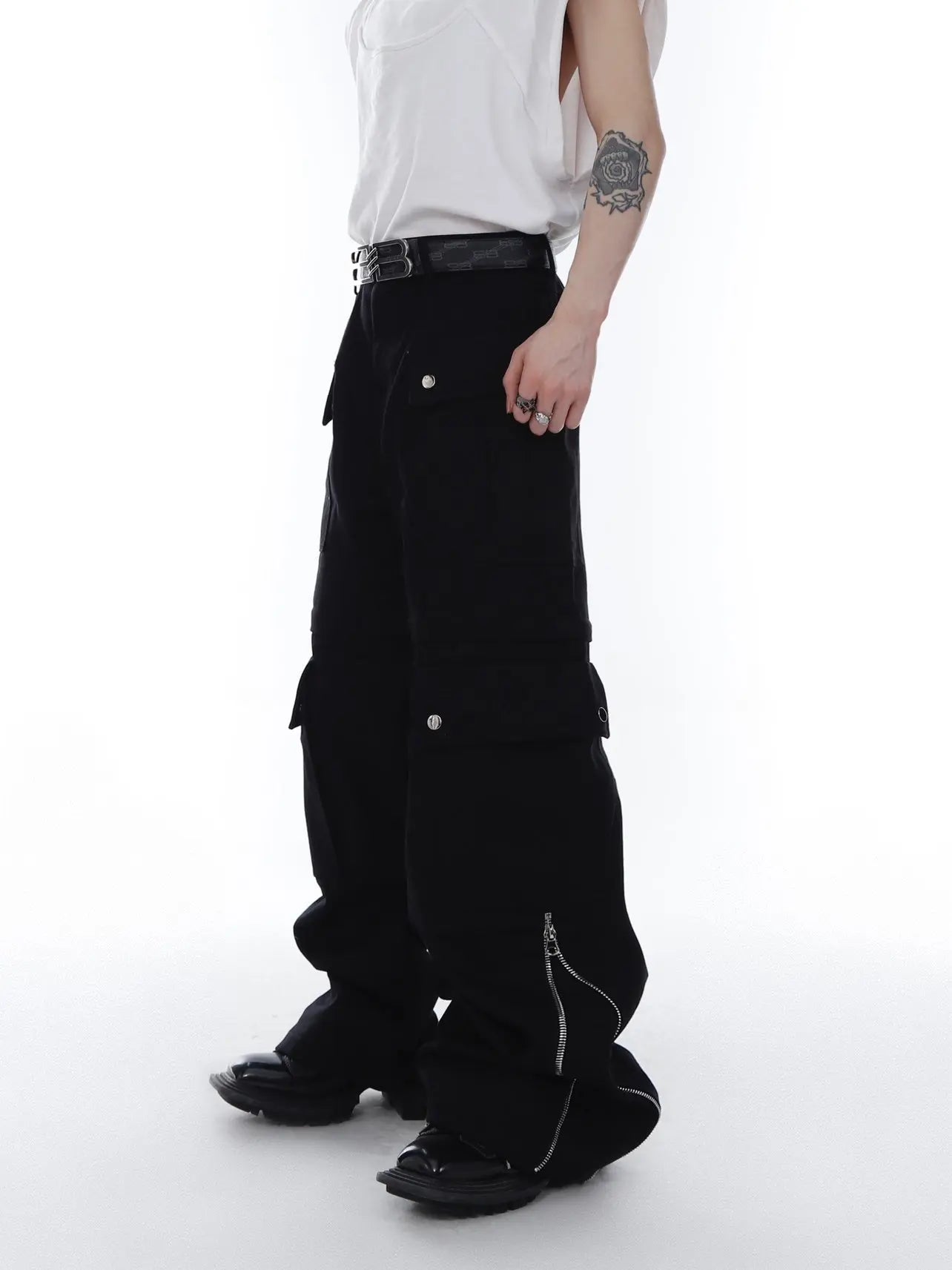 Unisex White Wide Leg Pants For Men - Nyaabs