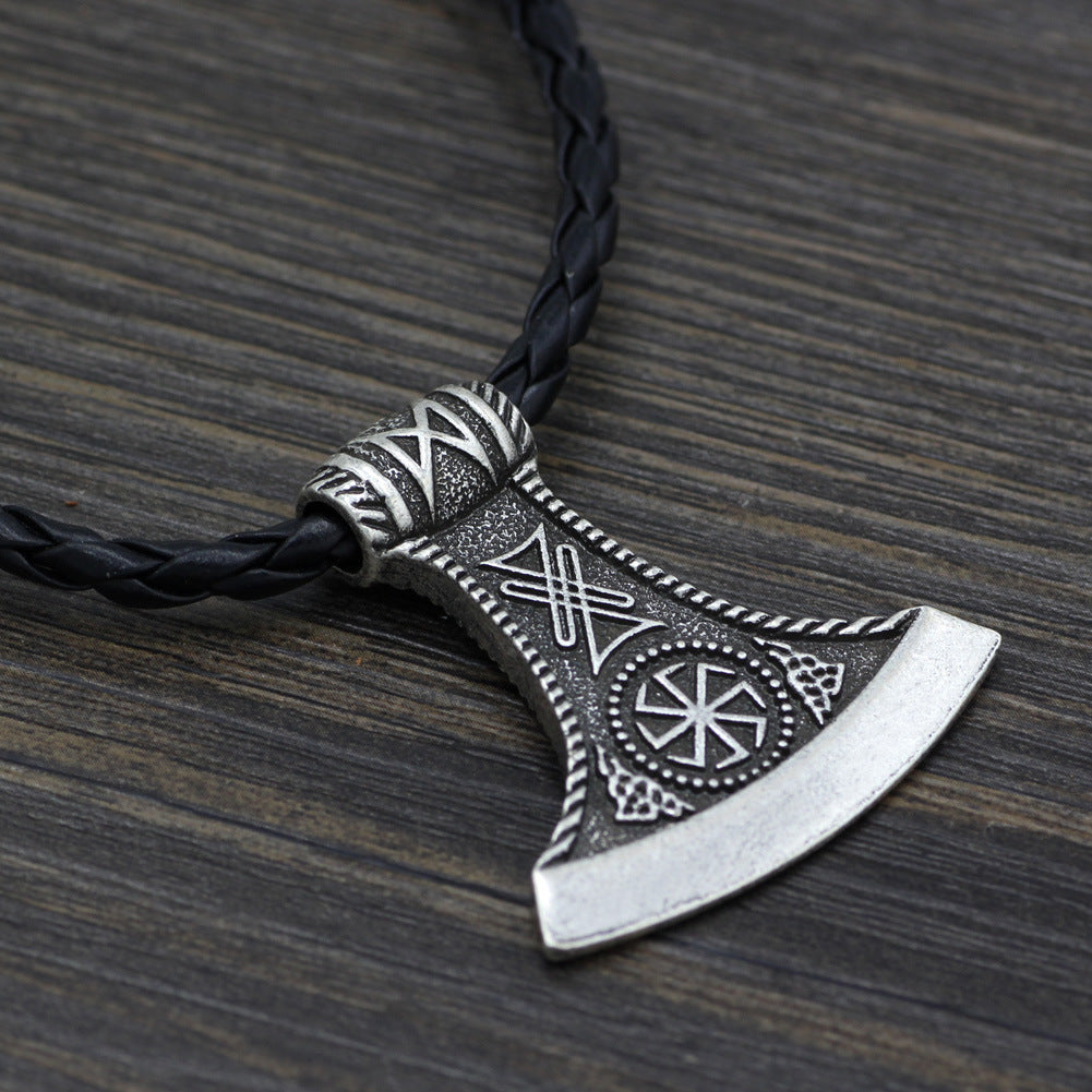 Nordic Viking Symbol Axe Pendant Necklace Men - Nyaabs