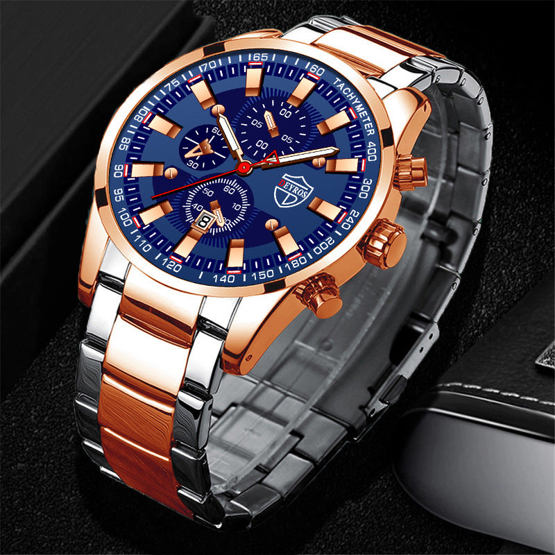 Stainless Steel Luminous Quartz Wristwatch For Men - Nyaabs