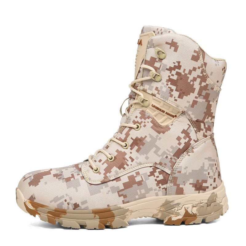 Men's Camo Outdoor Casual High Top Tactical Military Boots - Nyaabs