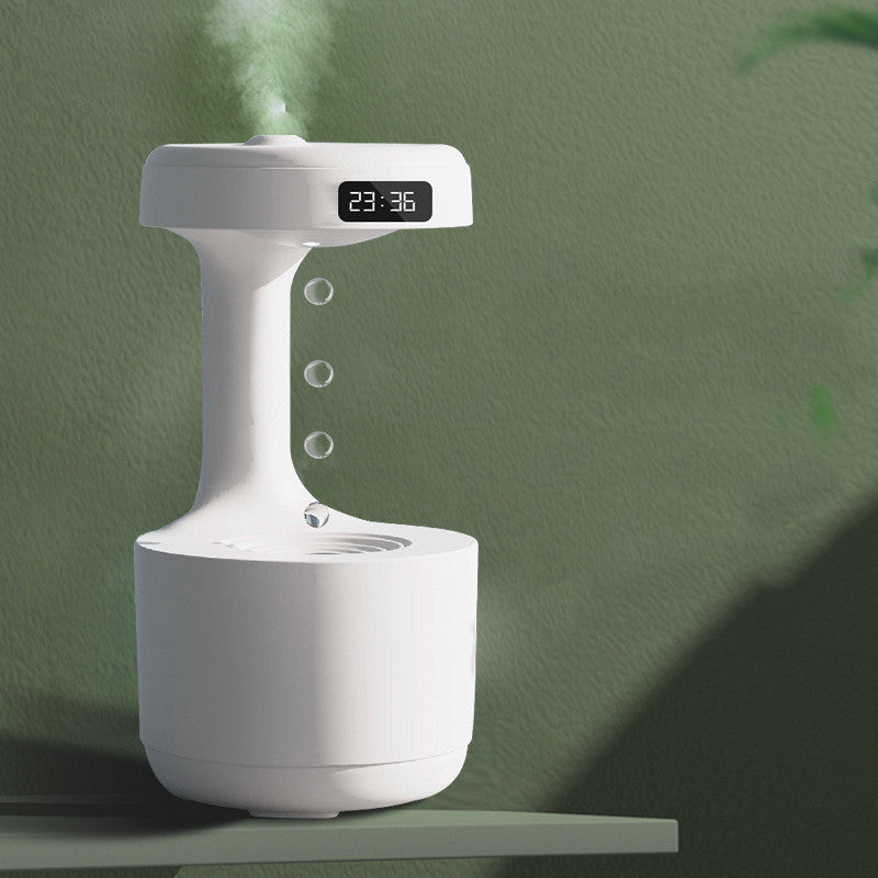 Bedroom Anti-Gravity Humidifier With Clock Water Drop Backflow Aroma Diffuser Large Capacity Office Bedroom Mute Heavy Fog Household Sprayer nyaabs.com