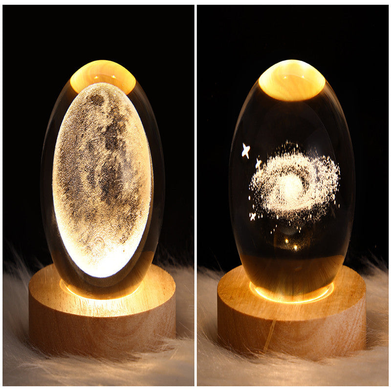 LED Night Light Galaxy Crystal Ball Table Lamp 3D Planet Moon Lamp Bedroom Home Decor For Kids Party Children Birthday Gifts nyaabs.com