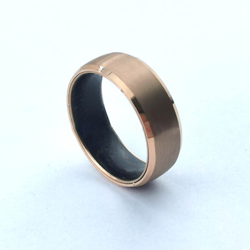 Men Tungsten Carbide Ring Rose Gold - Nyaabs