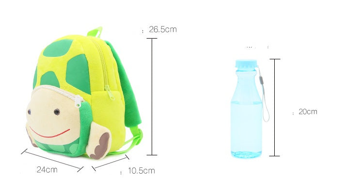 Cute Zoo Children's Schoolbag Backpack Plush Animal Turtle - Nyaabs