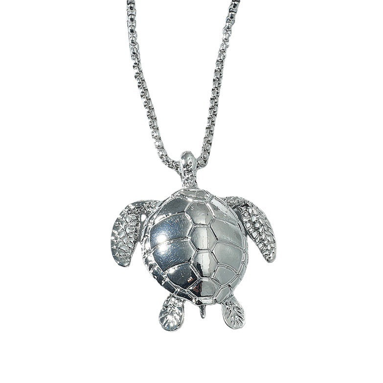 Silver Sea Turtle Men Necklace - Nyaabs