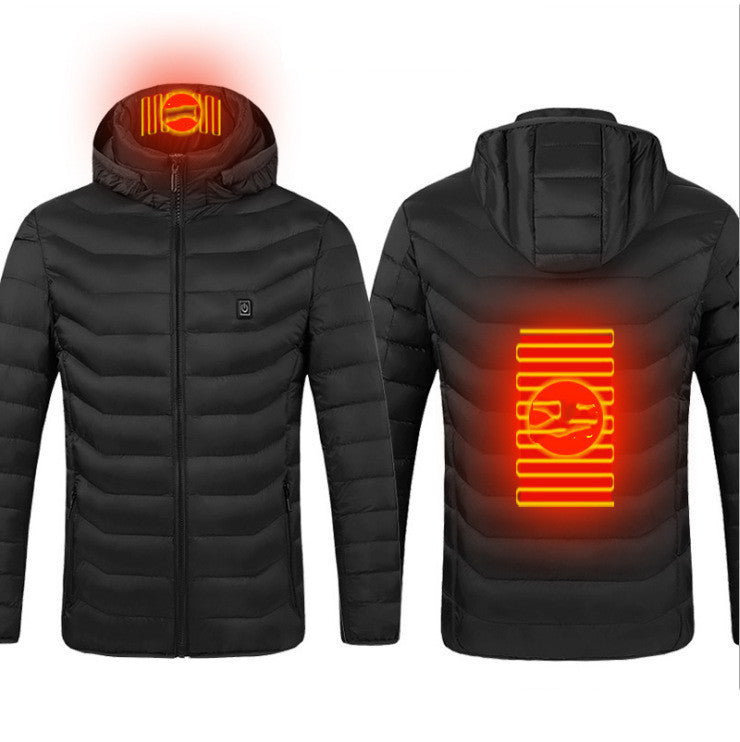 New Heated Jacket Coat USB Electric Jacket Cotton Coat Heater Thermal Clothing Heating Vest Men's Clothes Winter - Nyaabs