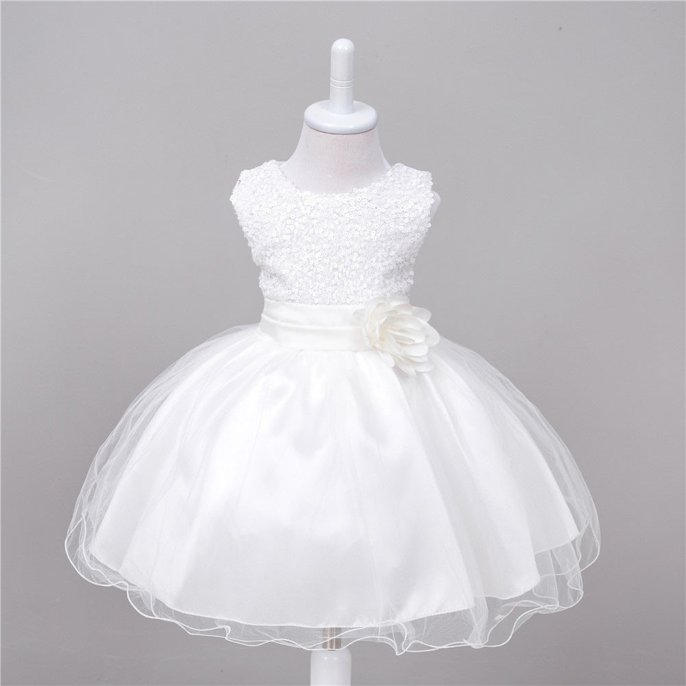 Baby Sequin Dress Flower Girl Wedding Princess Dress - Nyaabs