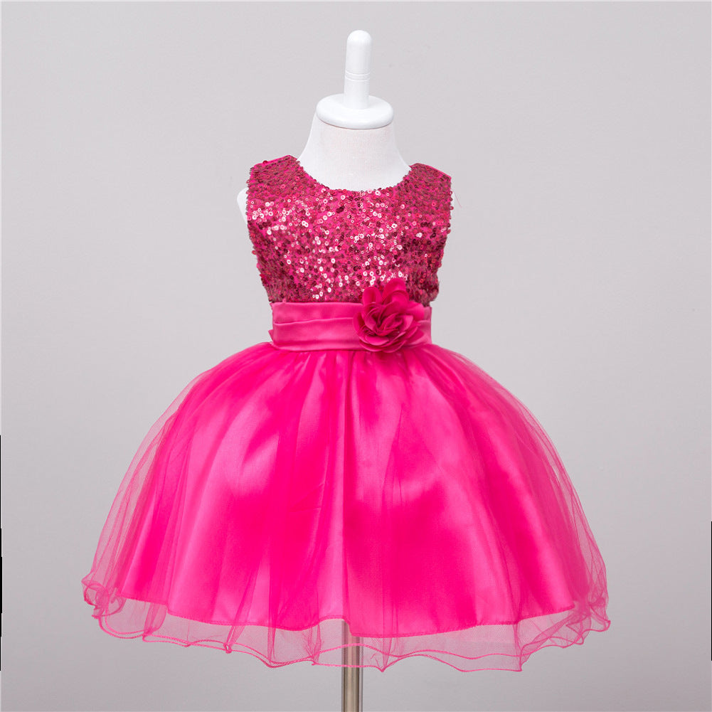 Baby Sequin Dress Flower Girl Wedding Princess Dress - Nyaabs