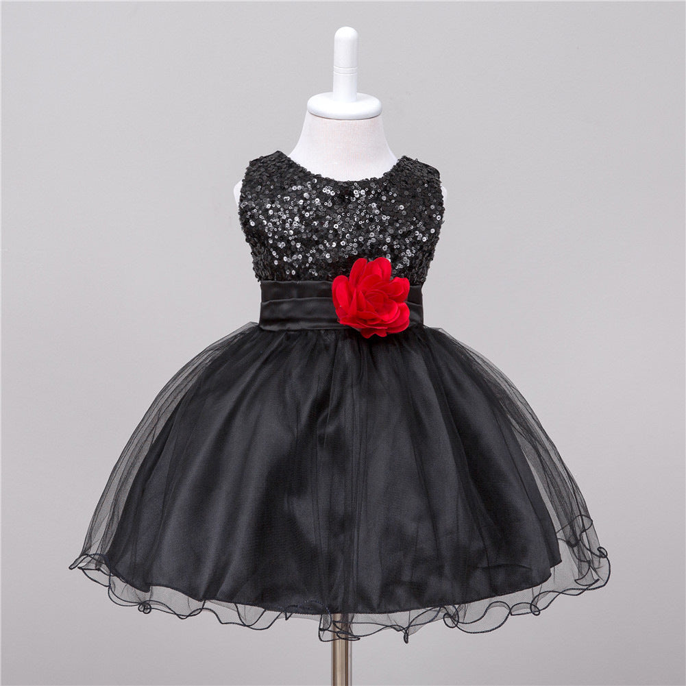 Baby Sequin Dress Flower Girl Wedding Princess Dress - Nyaabs