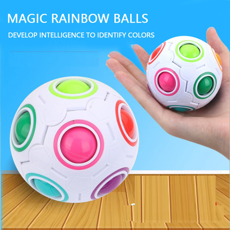 High Elasticity And Fall Resistance Puzzle Rainbow Ball Toy - Nyaabs