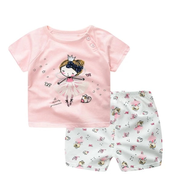 Cartoon Clothing Baby Boy Summer Clothes T-shirt Baby Girl Casual Clothing Sets - Nyaabs