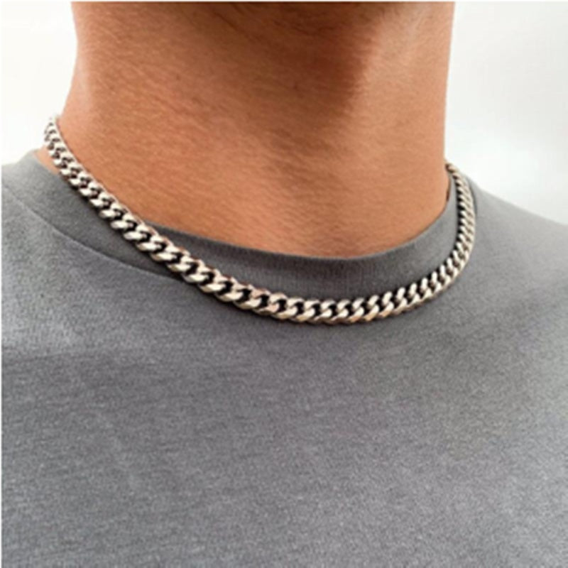 Fashion Cuba Chain Necklace Men Titanium Steel - Nyaabs