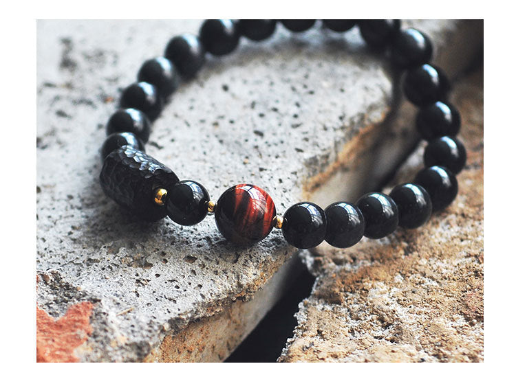 Obsidian bracelet for men - Nyaabs