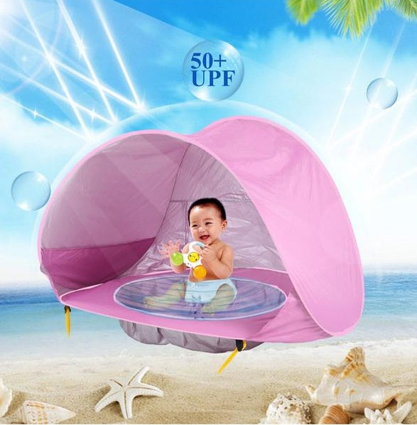 Baby Beach Tent Kids Outdoor Camping Easy Fold Up Waterproof  Up Sun Awning Tent UV-protecting - Nyaabs