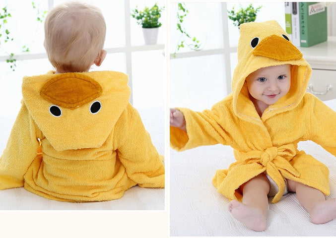 Cartoon Cute Animal Modeling Baby Bath Towels Baby Bathrobes Cotton Children's Bathrobes Baby Hooded - Nyaabs